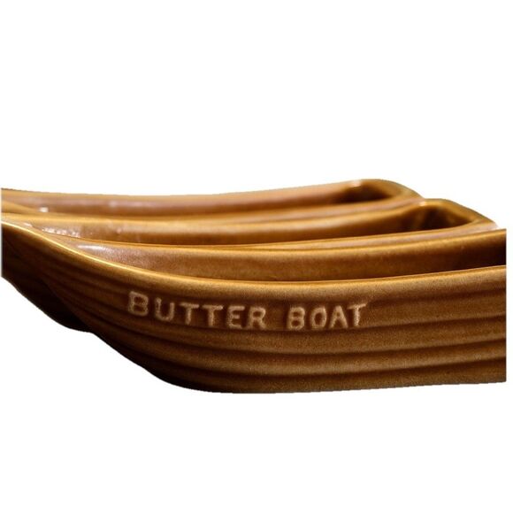 Vintage Ceramic “Butter Boat” Dishes – Set of 4 Rowboat Individual Butter - Picture 1 of 7